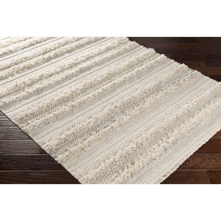 Nelle Striped Handmade Flatweave Wool Cream/Gray Area Rug & Reviews Birch Lane